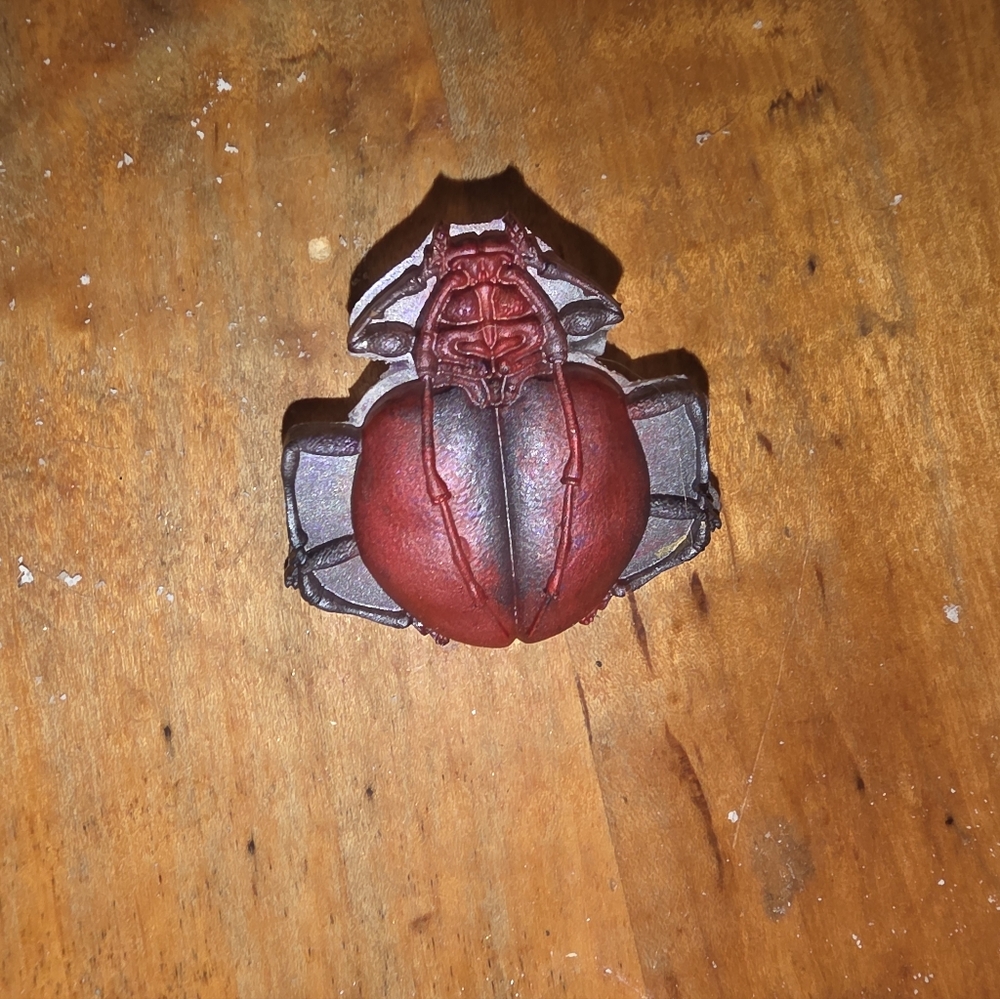 Red & Black Beetle Brooch Lapel Pin Handmade With Resin